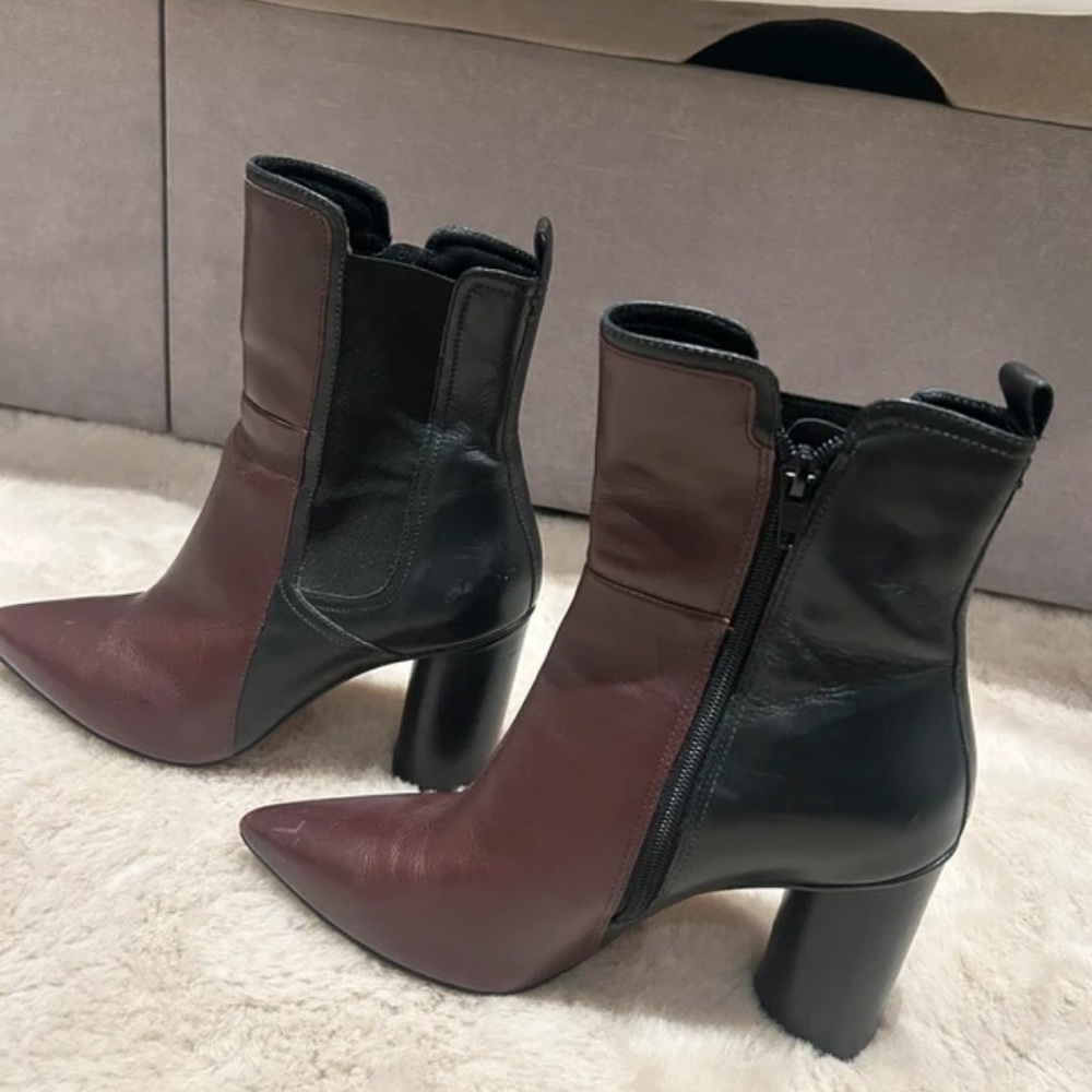 Kurt Geiger Black and Brown Heeled Boots